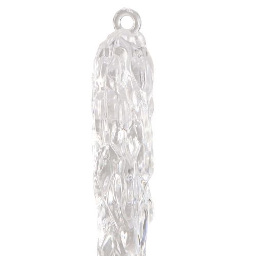 Floristik24 Decorative icicles for hanging winter decoration clear 28.5cm 3pcs
