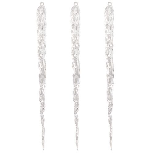 Floristik24 Decorative icicles for hanging winter decoration clear 28.5cm 3pcs