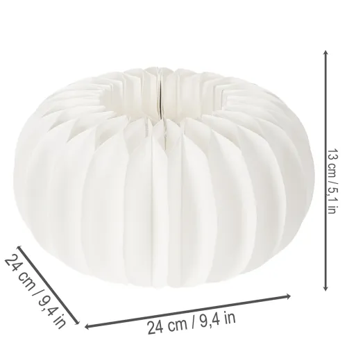 Paper Honeycomb Pumpkin Decoration White 24cm with Inner Hollow – Set of 4 | Floristik24.co.uk