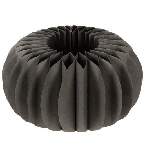 Round Black Honeycomb Paper Pumpkin Table Decoration 34cm Set of 2