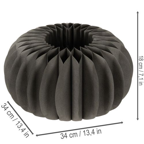 Round Black Honeycomb Paper Pumpkin Decoration 34cm for Halloween and Autumn – Set of 2 | Floristik24.co.uk
