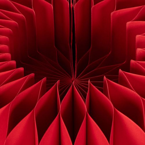 Red Honeycomb Paper Pumpkin Decoration, 34cm, Set of 2 | Floristik24.co.uk