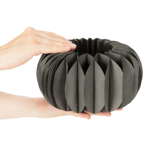 Honeycomb Paper Pumpkin Decoration Ring 24cm Dark Grey Set of 4 | Floristik24.co.uk