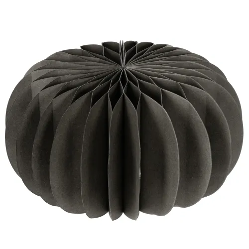 Honeycomb Paper Pumpkin Decoration Ring 24cm Dark Grey Set of 4 | Floristik24.co.uk