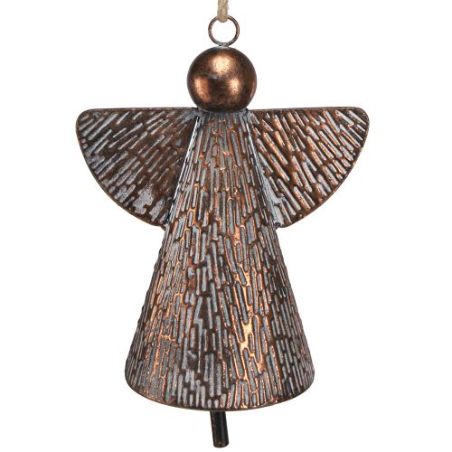 Product Decorative angel metal bell bronze white natural 21x13.5x24cm
