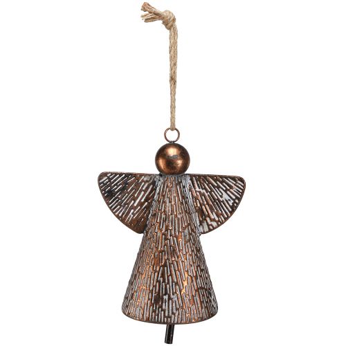 Product Decorative angel metal bell bronze white natural 21x13.5x24cm