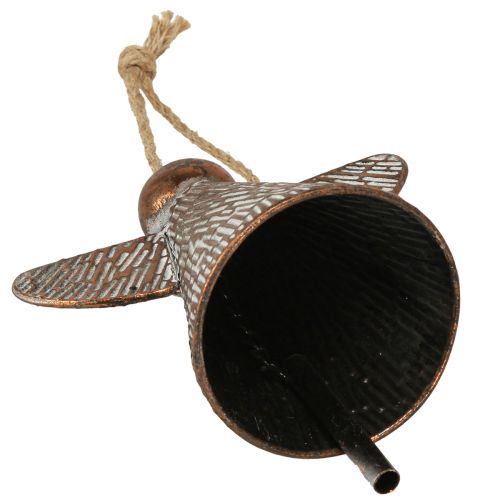 Product Decorative angel metal bell bronze white natural 21x13.5x24cm