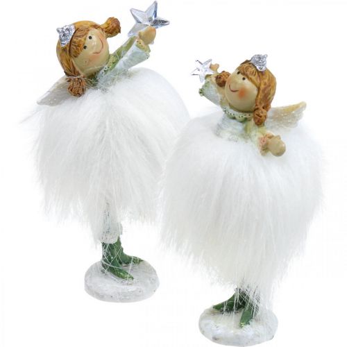 Floristik24 Deco angel Christmas angel angel figure with star H12cm 2pcs