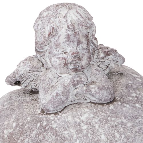 Product Decorative angel on heart figure made of cast stone 15×13.5×12cm