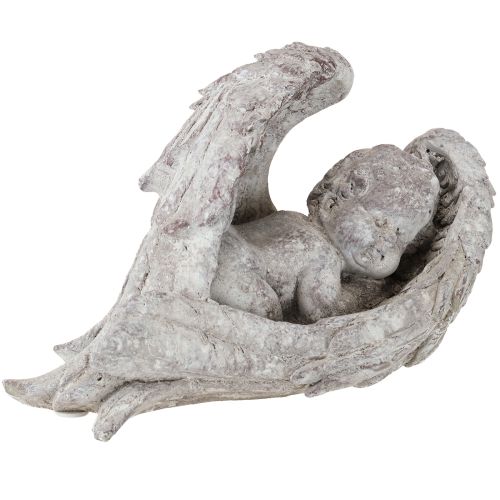 Decorative angel sleeping with wings angel figure grave 22.5cm
