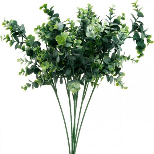 Floristik24 Decorative Eucalyptus Branch Dark Green Artificial Eucalyptus Artificial Green Plants 6pcs