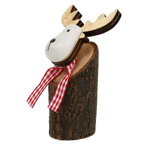 Floristik24 Wooden moose with scarf 8.5cm 6 pcs