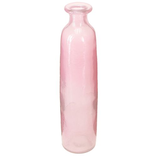 Decorative bottle flower vase glass pink rustic Ø6cm H24cm