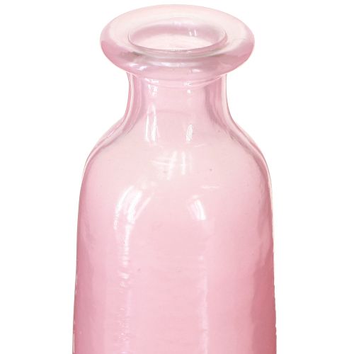 Product Decorative bottle flower vase glass pink rustic Ø6cm H24cm