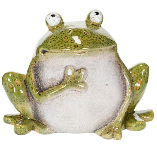 Decorative Frog Ceramic Green Brown Vintage L15.5cm | Floristik24.co.uk