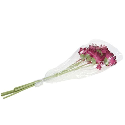 Floristik24 Deko-Gerbera dark pink Ø10cm L53cm 6pcs