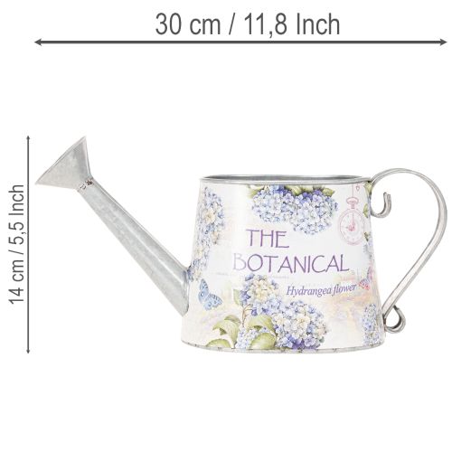 Decorative Watering Can Hydrangea Metal Vintage Flowers 30x11x14.5cm | Floristik24.co.uk