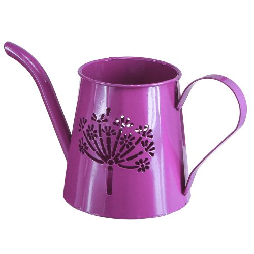 Floristik24 Decorative Watering Can Metal Can Dandelion Purple H12cm 2pcs