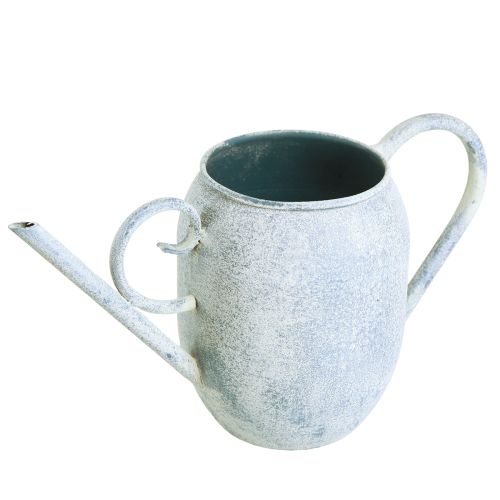 Product Decorative watering can metal in white blue 32cmx11cmx18cm