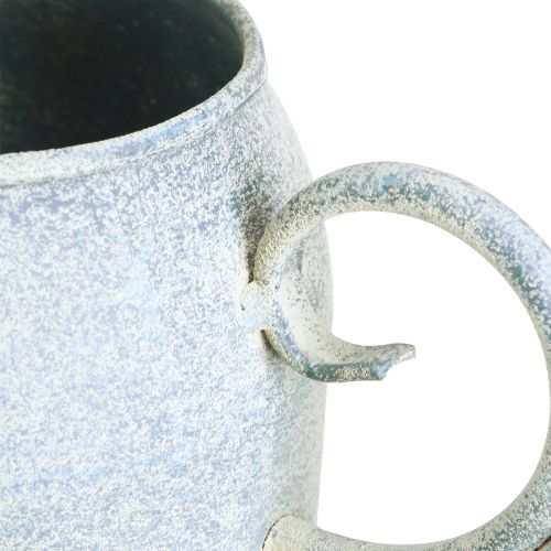 Product Decorative watering can metal in white blue 32cmx11cmx18cm
