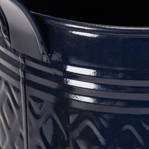 Decorative watering can, vintage blue and gold checkered metal, retro design for indoor use, garden, or balcony, 65cm | Floristik24.co.uk