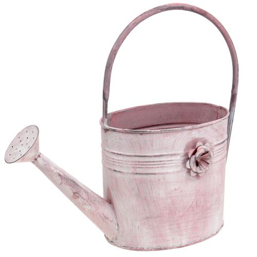 Floristik24 Decorative watering can made of metal pink L33cm B12cm H29cm