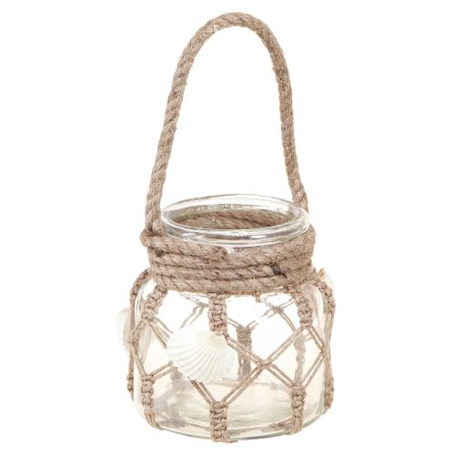 Decorative Glass Macrame Shells Maritime Ø11cm H12.5cm 2pcs
