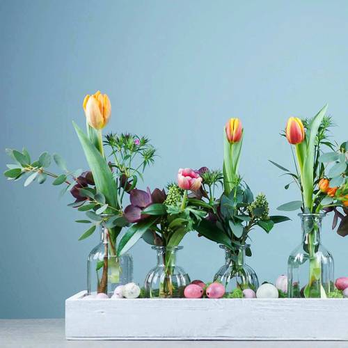 Product Decorative Bottle Flower Vase Ø7.5cm H13.5cm clear 6 pcs