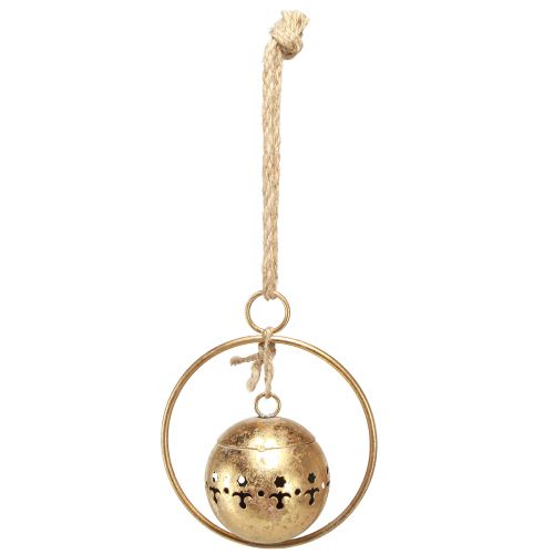 Product Decorative bell gold hanging decoration metal natural Ø14cm