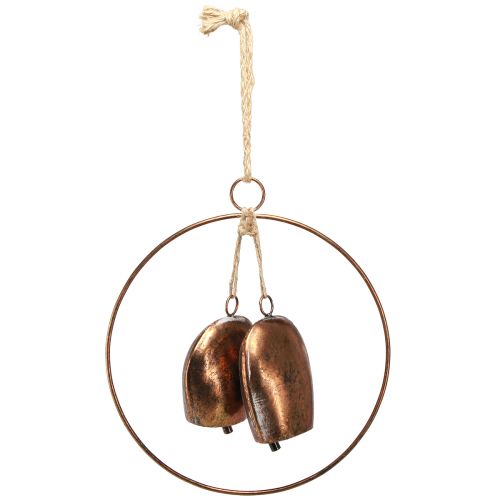 Product Decoration bells in a ring hanging decoration Christmas bronze Ø29cm