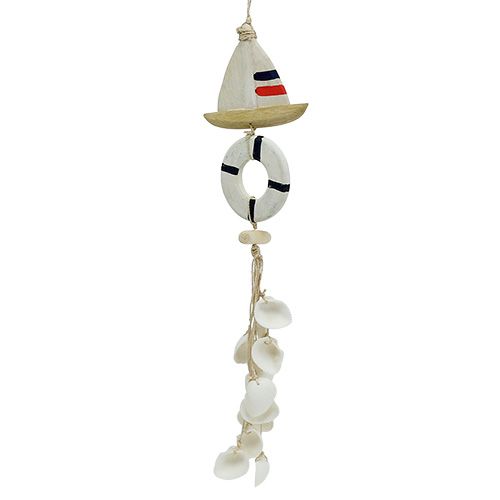 Floristik24 Decorative hanger boat, shells L42cm