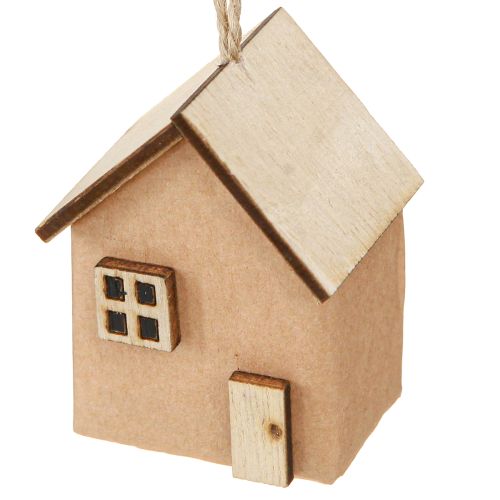 Product Decorative house Christmas tree decoration red-brown natural 6 cm 9 pieces