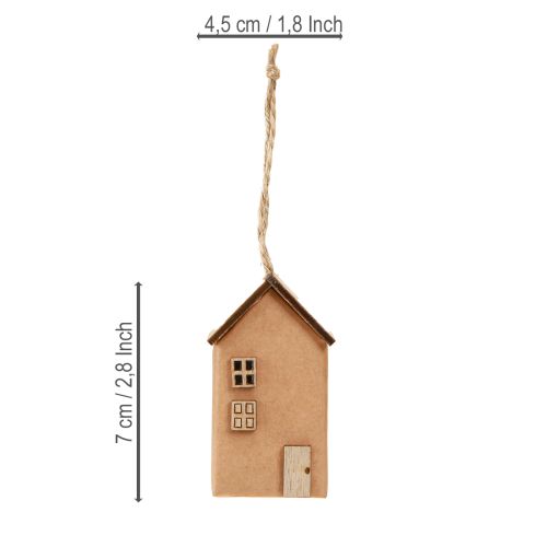 Product Decorative house Christmas tree decoration red-brown natural 6 cm 9 pieces
