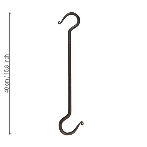 Floristik24 Decorative hook made of metal in black metal hook L40cm 2pcs
