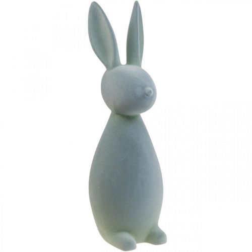 Deco Bunny Deco Easter Bunny Flocked Grey-Green H69cm