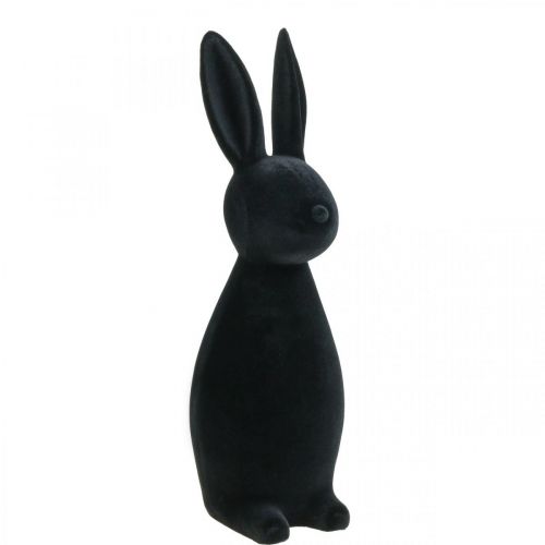 Floristik24 Decorative Bunny Black – 2nd Choice – Decorative Easter Bunny Flocked H47cm