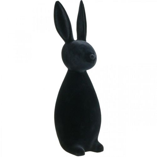 Floristik24 Decorative Bunny Black – 2nd Choice – Decorative Easter Bunny Flocked H69cm