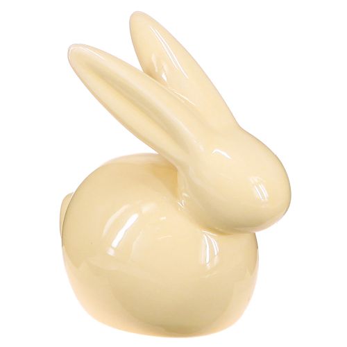 Product Decorative Rabbit, Yellow, Green, Brown, Modern Ceramic Figurine for Easter, 8.5 x 4.5 cm, 3 Pieces