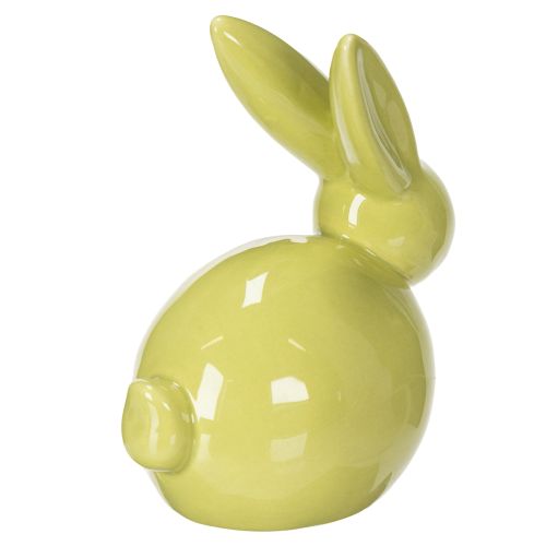 Product Decorative Rabbit, Yellow, Green, Brown, Modern Ceramic Figurine for Easter, 8.5cm, 3 Pieces