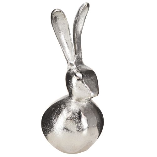 Product Metal Easter Bunny Round Silver coloured Ø12cm H25cm