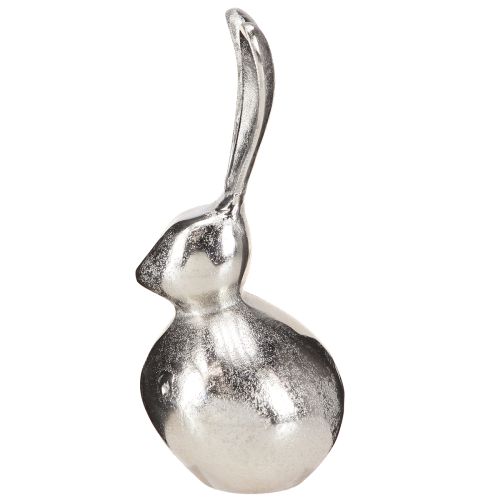 Product Metal Easter Bunny Round Silver coloured Ø12cm H25cm