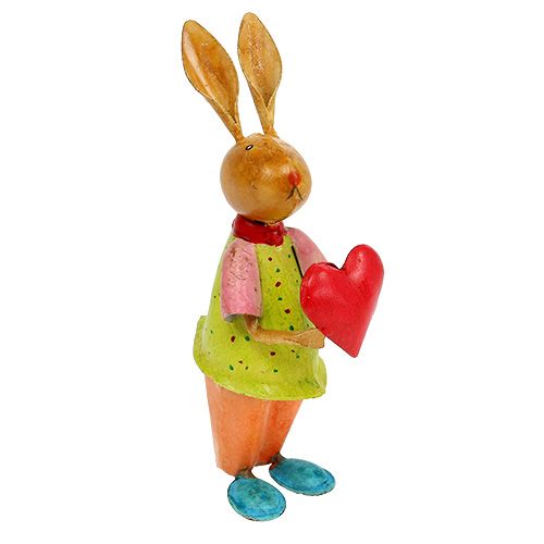 Floristik24 Decorative rabbit made of metal 20cm colorful