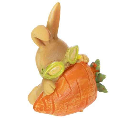 Floristik24 Decorative rabbit with carrot, Easter bunny decorative figures, 6cm, 3 pieces