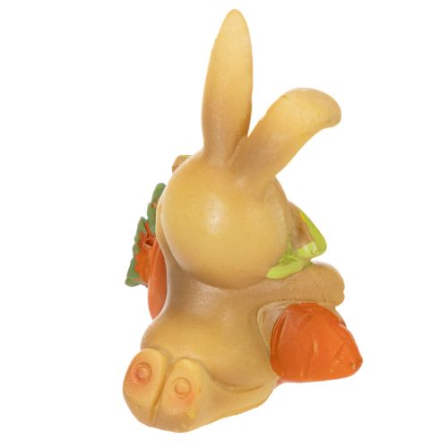 Product Decorative rabbit with carrot, Easter bunny decorative figures, 6cm, 3 pieces