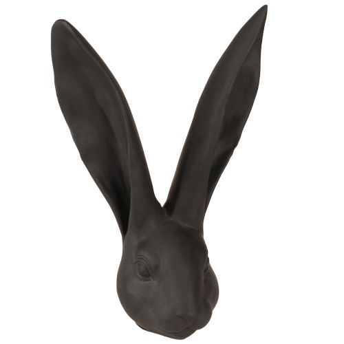Floristik24 Decoration Rabbit Head Easter Decoration Black Matt Polyresin 26cm