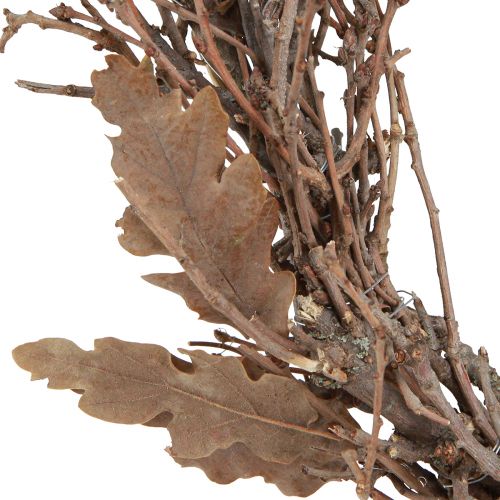 Product Decorative heart made of branches with oak leaves Oak branches Ø28cm