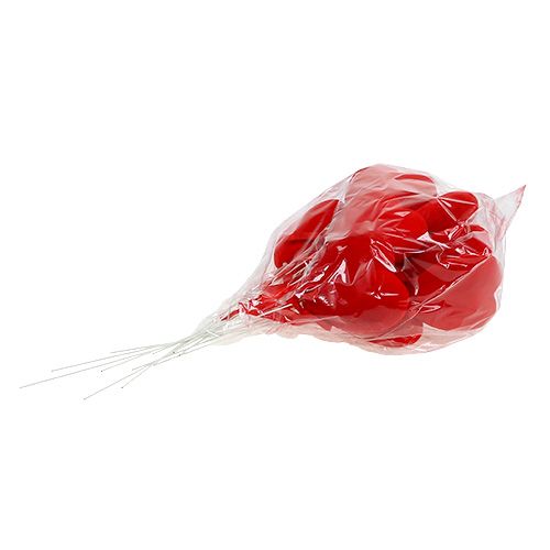 Floristik24 Deco heart flocked 8cm 12pcs
