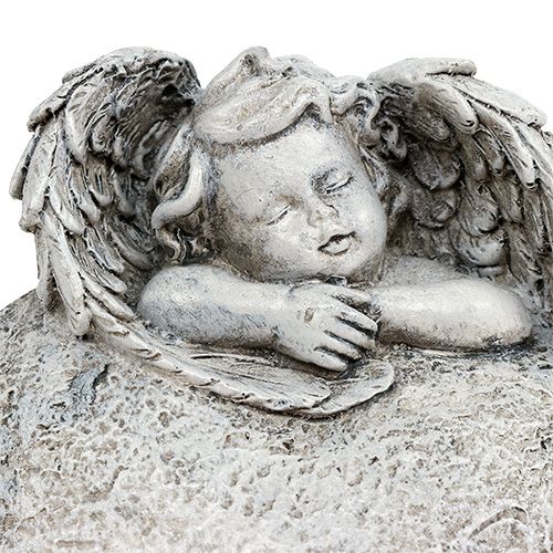 Floristik24 Decoration heart with angel grey 10.5cm 2 pcs