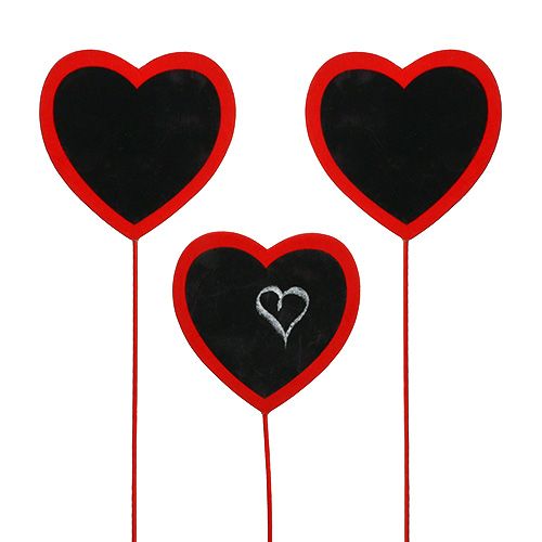 Deco heart for labeling red 9cm x 9cm 12pcs