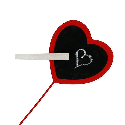 Floristik24 Deco heart for labeling red 9cm x 9cm 12pcs